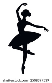 Ballet dancer silhouette isolated om white background