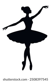 Ballet dancer silhouette isolated om white background