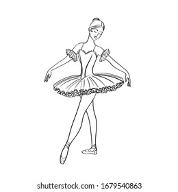 Ballet Dancer Silhouette Realistic Ballerina Beautiful Stock Vector ...