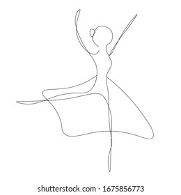 Ballet dancer silhouette vector illustration
