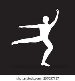 Ballet dancer silhouette. Vector illustration.