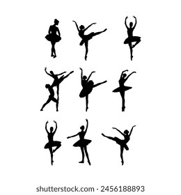 ballet dancer ballet silhouettes vector icon