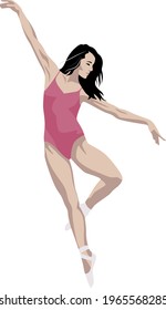 Ballet dancer stands in a beautiful pose