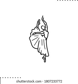 Ballet dancer,  stretching vector icon in outline