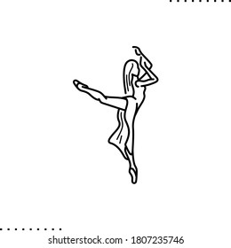 Ballet dancer,  stretching vector icon in outline