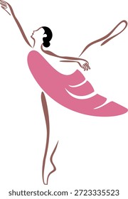 Bailarina de ballet ilustración estilizada para un logotipo