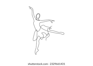 Ballet Dancer Vector Continues Line Art