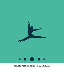 Ballet dancer vector icon.