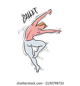 Ballet dancer vector illustration isolated in white background