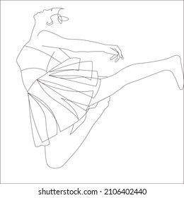 Ballettänzerin. Vektorgrafik. Linien. Vektorstylisches Original. Mode, Stil, Jugend, Fitness, Sport, Schönheit. Schaubild, Skizze, Zeichnung. sexy Körper.