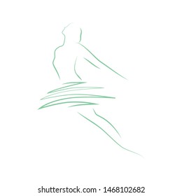 ballet dancer, vector line art 