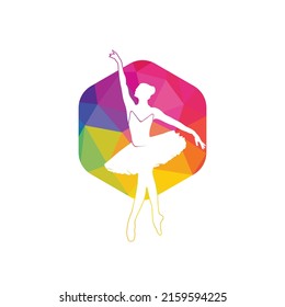 Ballet dancer vector logo design. Logo design for ballet school and  dance studio. 