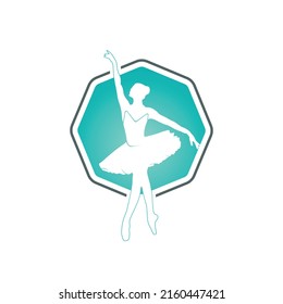 Ballet dancer vector logo design. Logo design for ballet school and  dance studio. 