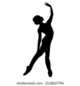 Ballet dancer woman in silhouette dancing in posed position