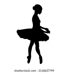 Ballet dancer woman in silhouette dancing in posed position