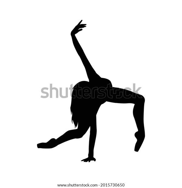 Ballet Dancer Woman Silhouette Vector Illustration Stock Vector