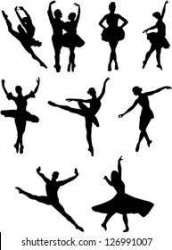 ballet dancers collection vector