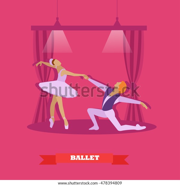 Ballet Dancers Dance On Stage Ballerina Stock Vector Royalty Free 478394809 Shutterstock 