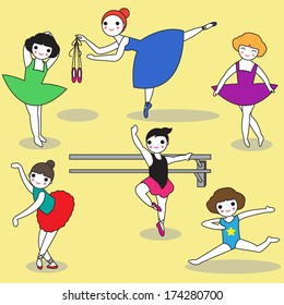 Ballet dancers illustration