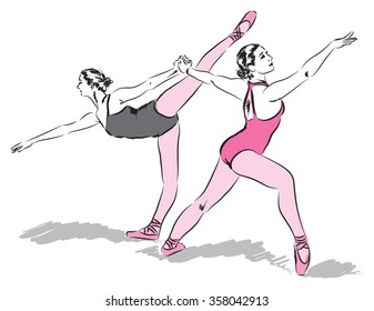 ballet dancers illustration