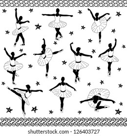 Balletttänzer Silhouetten