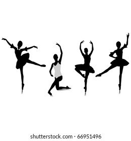 Gymnast Girl Silhouette Isolated On White Stock Vector (Royalty Free ...