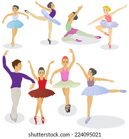 Ballet dancers vector.