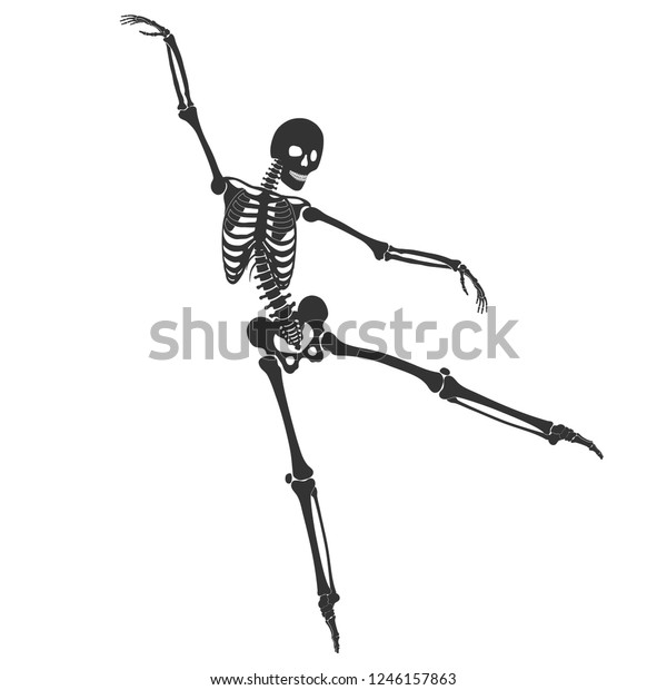Ballet Dancing Skeleton Isolated (Royalty Free) 1246157863