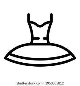 Ballet dancing dress icon. Outline ballet dancing dress vector icon for web design isolated on white background