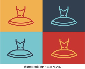Ballet Dancing Dress Logo Template, Simple Flat Icon of dance,dress,ballet