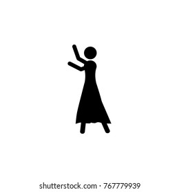 Ballet dancing icon. Silhouette of a musician icon. Premium quality graphic design. Signs, outline symbols collection icon for websites, web design, mobile app on white background