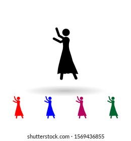 Ballet dancing multi color icon. Simple glyph, flat vector of music icons for ui and ux, website or mobile application