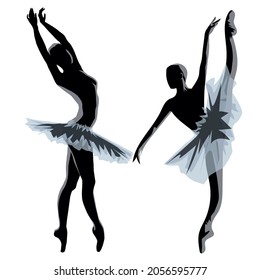 ballet dancing performence vector illustration