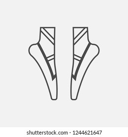 Ballet dancing shoes line icon
