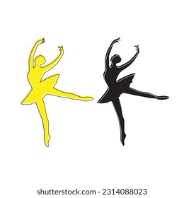 Ballet dancing sign vector illustration