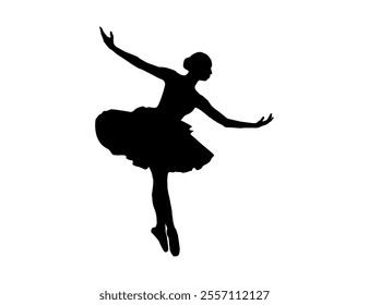 Ballet Dancing Silhouettes. Dance ballet silhouettes. Dancer woman people. Female ballerina recital silhouette. Set of dance ballet silhouette illustrations. Female ballet dancing.
