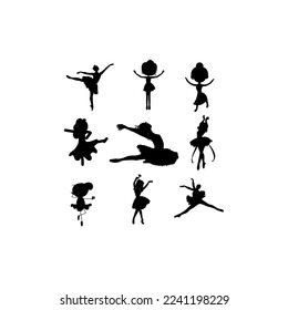 ballet dancing woman set illustration design