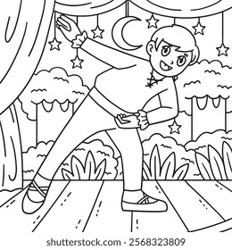 Ballet Danseur Bowing Coloring Page for Kids