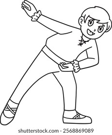 Ballet Danseur Bowing Isolated Coloring Page 