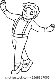 Ballet Danseur Isolated Coloring Page for Kids