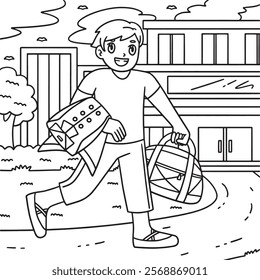 Ballet Danseur with Items Coloring Page for Kids