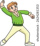 Ballet Danseur making Entree Step Cartoon Clipart 
