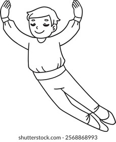 Ballet Danseur making Leap Isolated Coloring Page 