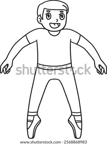 Ballet Danseur in Saute Position Isolated Coloring