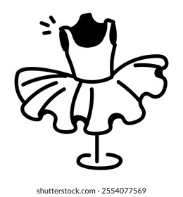 Ballet dress icon in hand drawn style 
