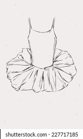 Ballet dress sketch. Vector illustration.