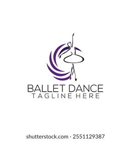 Ballett Elegant Dance Studio Club Logo Vektorsymbol 