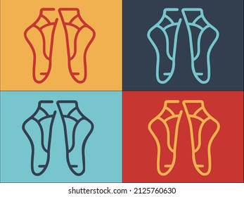 Ballet Equipment Logo Template, Simple Flat Icon of equipment,ballet,dance