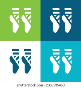 Ballet Flat four color minimal icon set