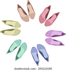 ballet flats shoes slippers vector